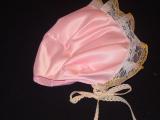 Pink Satin Frilly Bonnet 